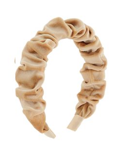 Accessorize London - Beige Ruched Velvet Headband