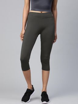 Alcis - Women Charcoal Grey Solid 3/4th Training Tights