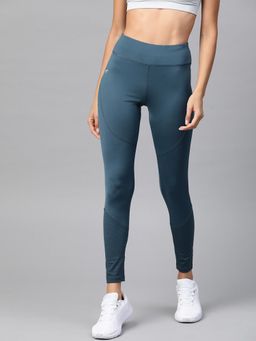 Alcis - Women Teal Blue Printed Detail Cropped Tights