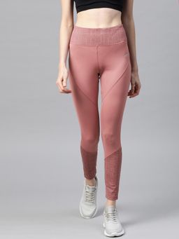 Alcis - Women Dusty Pink Solid Cropped Tights
