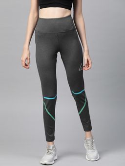 Alcis - Women Charcoal Grey Solid Cropped Tights