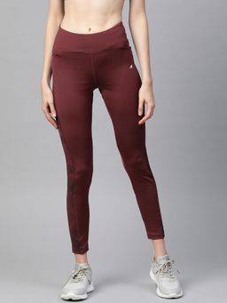 Alcis - Women Maroon Solid Cropped Tights