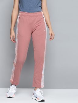 Alcis - Women Pink Solid Slim Fit Track Pants with Side Taping Detail