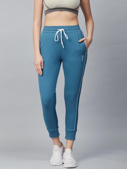 Alcis - Women Blue Slim Fit Solid Cropped Joggers