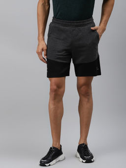 Alcis - Men Black Solid Slim Fit Sports Shorts