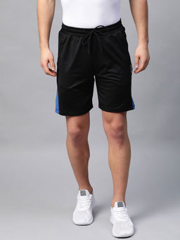 Alcis - Men Black Solid Slim Fit Sports Shorts