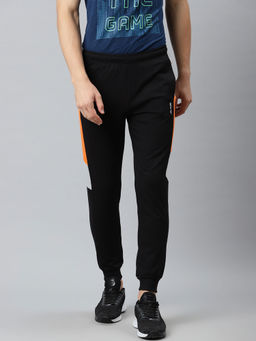 Alcis - Men Black Solid Slim Fit Mid-Rise Joggers
