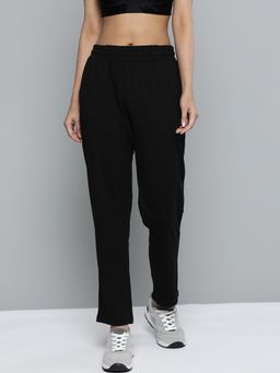 Alcis - Women Black Solid Straight Fit Track Pants