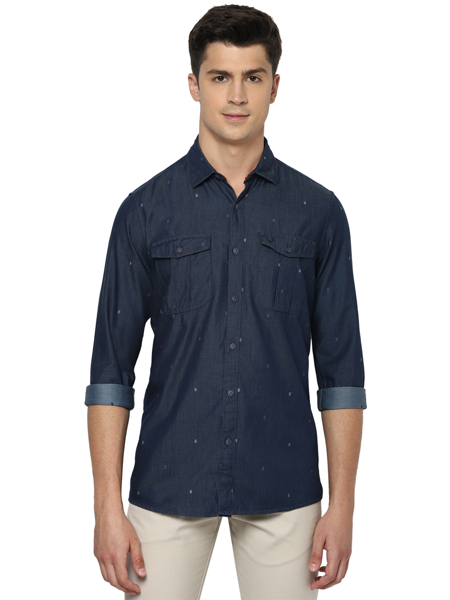 Allen Solly Printed Navy Blue Shirt 