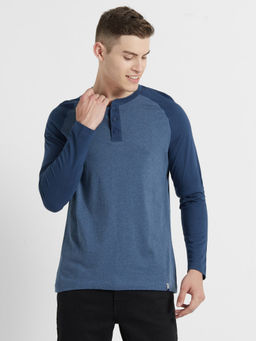 Jockey - Insigna Blue Melange Henley Long Sleeve T-Shirt