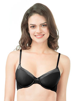 Amante - Satin Edge Padded Wired T-Shirt Bra - Black