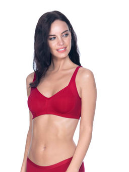 Amante - Cool Contour Non-Padded Non-Wired High Coverage Bra - Red