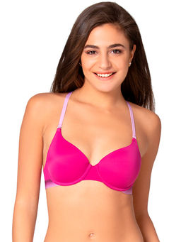 Amante - Crossback Padded High Coverage T-Shirt Bra - Pink