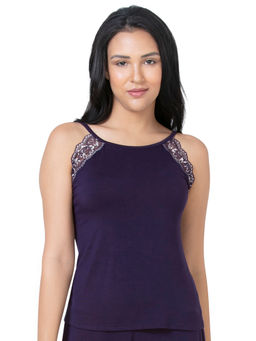 Amante - Lace Touch Sleep Camisole - Blue