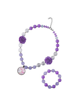 Arendelle - Purple Solid Necklace And Bracelet (Set of 2)