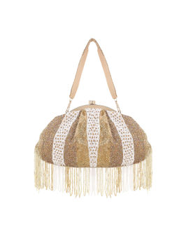 Anekaant - Gold Embellished Sequined Silk Clutches