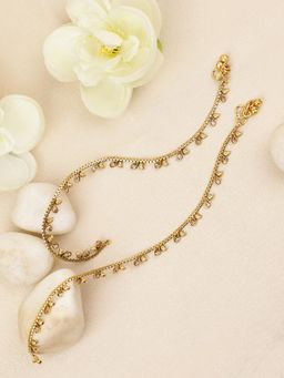 Priyaasi - Set of 2 Gold Plated Stone Studded Anklets