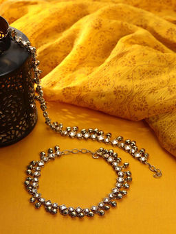 Priyaasi - Kundan Ghungroo Gold Plated Anklets