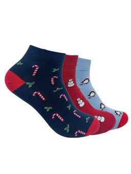 Mint & Oak - Christmas Ankle Length Pack of 3 Socks for Men
