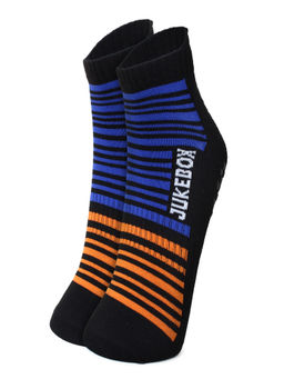 Wear Jukebox - WearJukebox Ankle Grip Socks Orange Blue Black