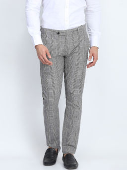Antony Morato - Black And Grey Checked Skinny Fit Causal Trouser
