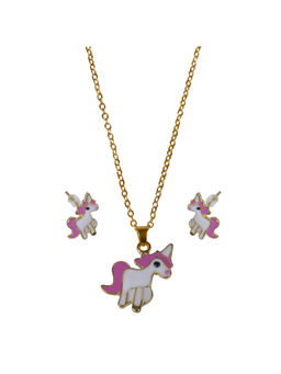 Arendelle - Silver Solid Necklace And Earrings (Set of 2)