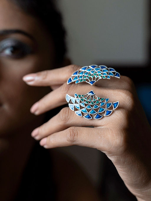 Shaya by CaratLane 925 Silver Shaya by CaratLane Multi-Color Sterling Silver Ring