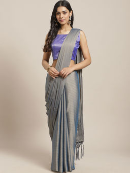 Sareemall - Grey Georgette Handloom Saree with Unstitched Blouse