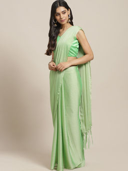 Sareemall - Light Green Georgette Handloom Saree with Unstitched Blouse