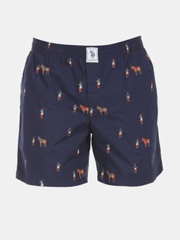U.S. POLO ASSN. - Men Navy Allover Print Cotton Boxers