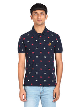 U.S. POLO ASSN. - Blue Printed Polo T-Shirts