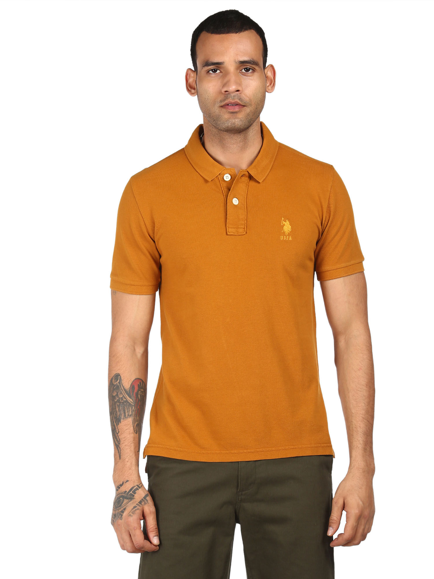 us polo assn yellow t shirt