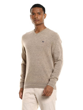 Buy Arrow Sports Men Light Beige V-Neck 