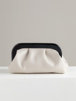 Perona - Solid Aura Beige Evening Clutch