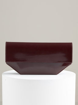 Perona - Solid Kei Maroon Evening Clutch