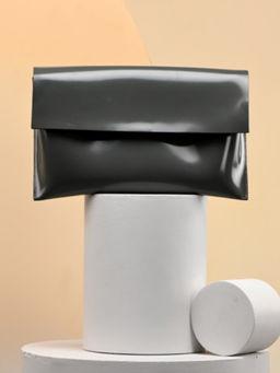 Perona - Solid Kioka Grey Evening Clutch