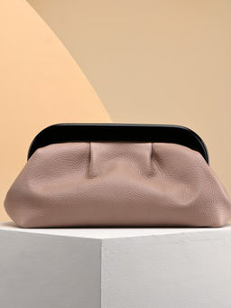 Perona - Solid Aura Pink Evening Clutch