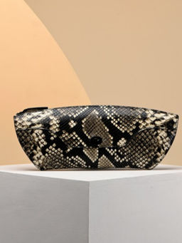 Perona - Animal Print Mie Black Evening Clutch