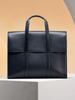 Perona - Solid Casey Navy Briefcase