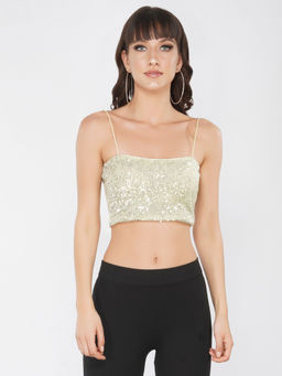 Attic Salt - Glistening Gold Strappy Tank Top (XS)