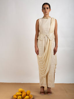 RISHI & VIBHUTI - Beige Afreen Maxi Dress - Customisable