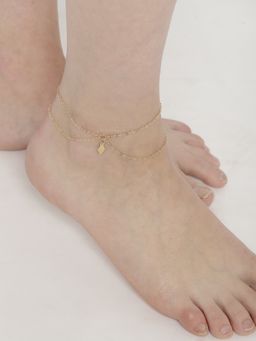 Fabula - Single Piece Gold Tone Multi Layer Minimal Anklet