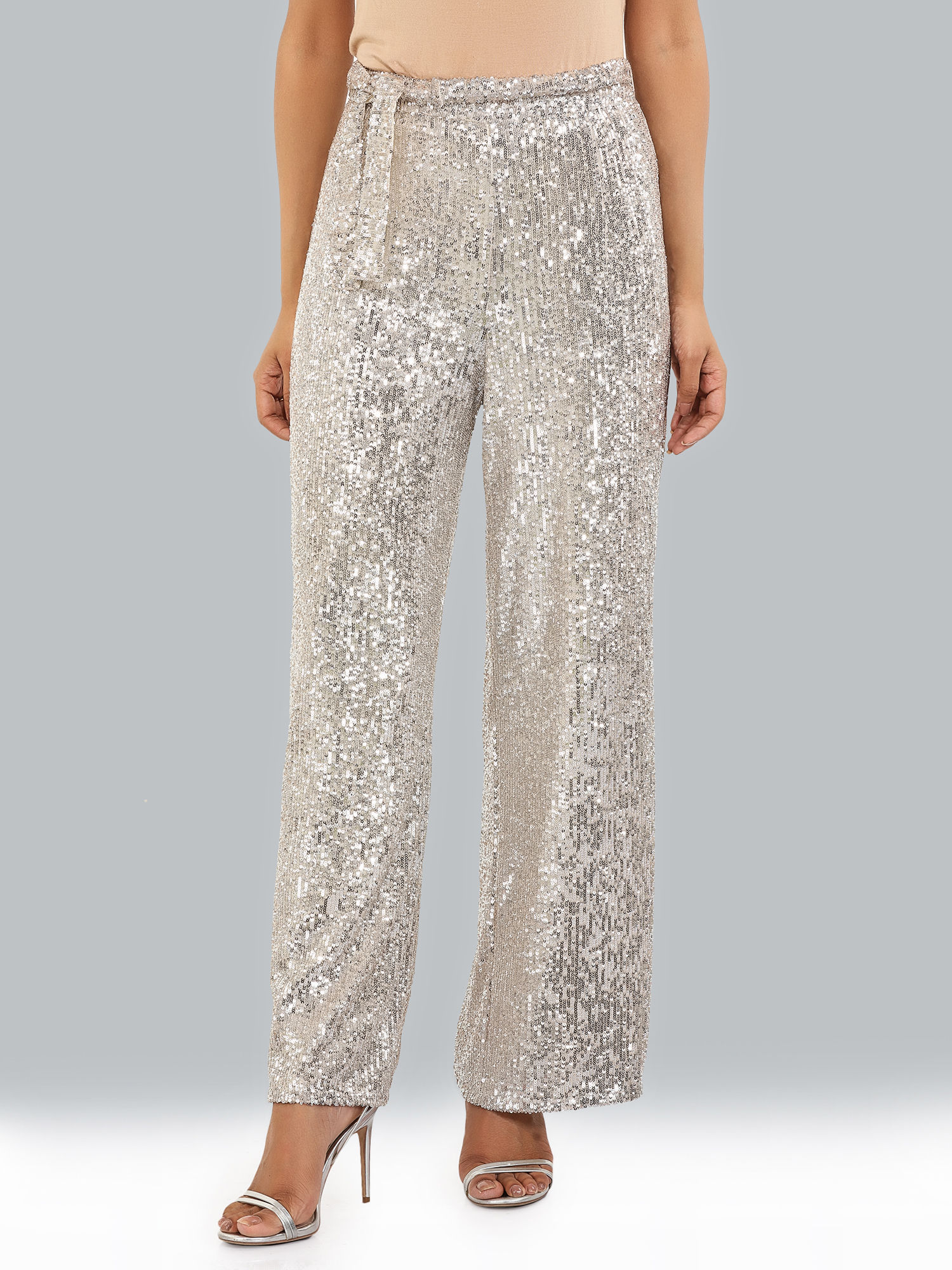 Attic Salt White Embellished Trouser 