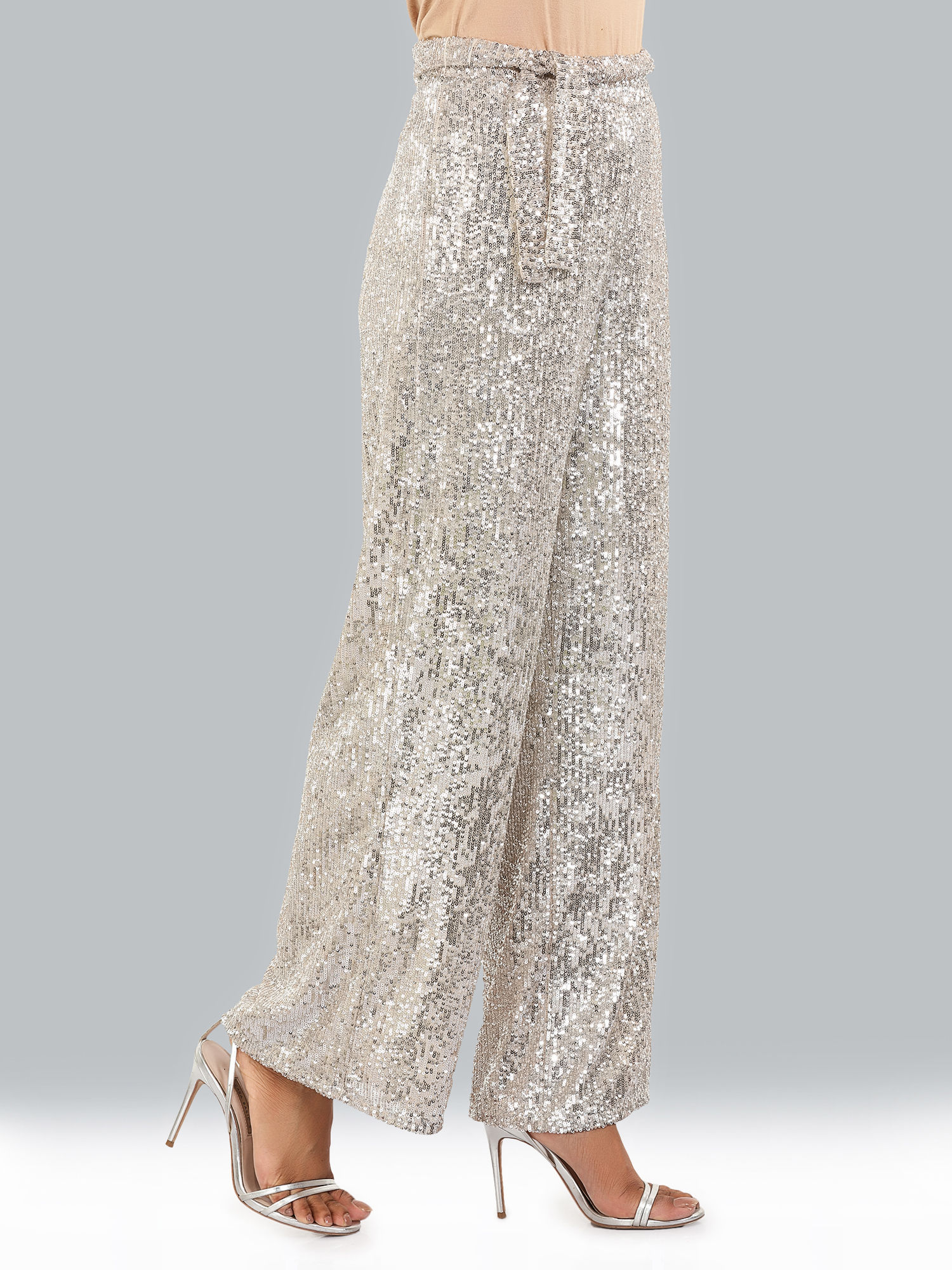 Attic Salt White Embellished Trouser 