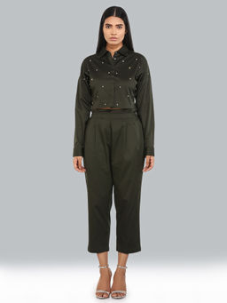 Attic Salt - Green Embellished Shirt