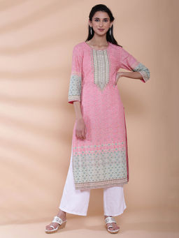 Biba - Pink Printed Kurta