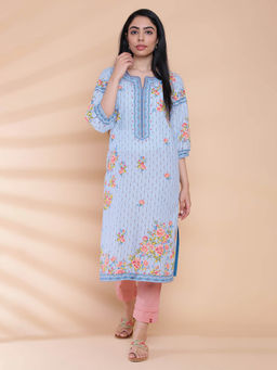 Biba - Blue Printed Kurta