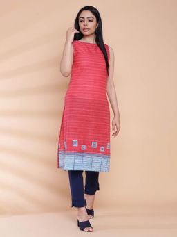 Biba - Red Stripes Kurta