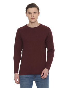 Allen Solly - Maroon Solid Sweater