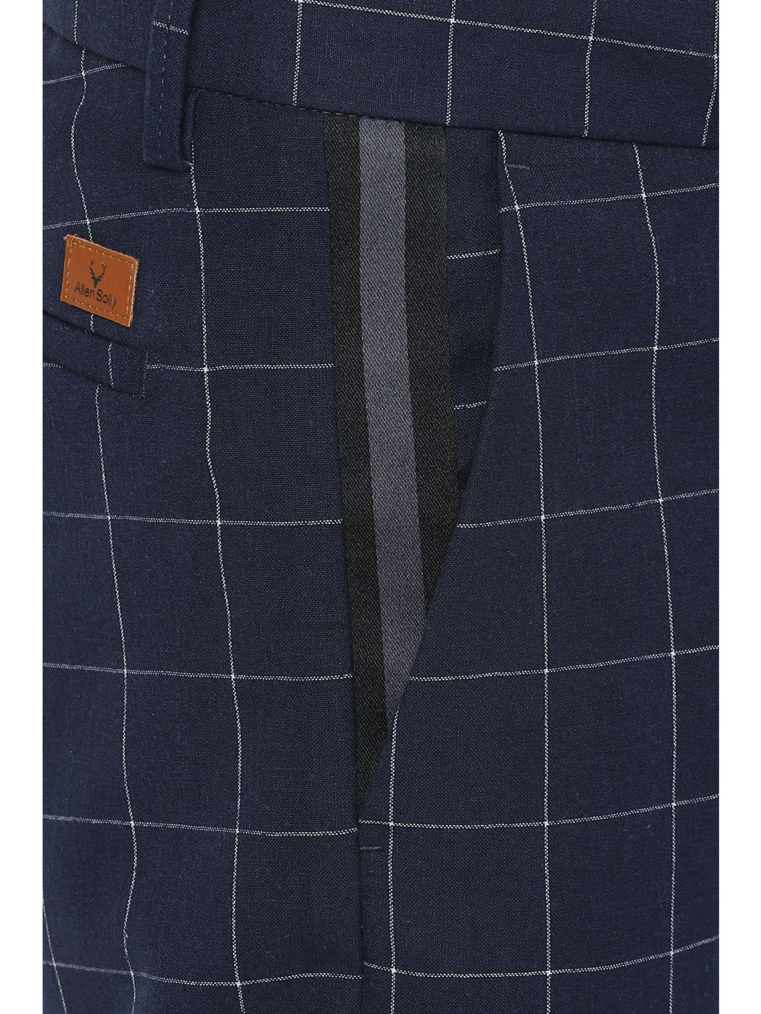 Buy Allen Solly Navy Blue Checks Casual 